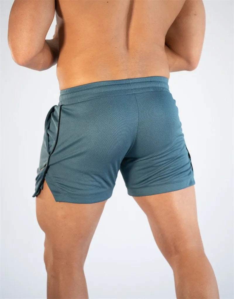 Men Gym Training Shorts Men Sports Casual Clothing Fitness Workout Running Grid quick-drying compression Shorts Athletics