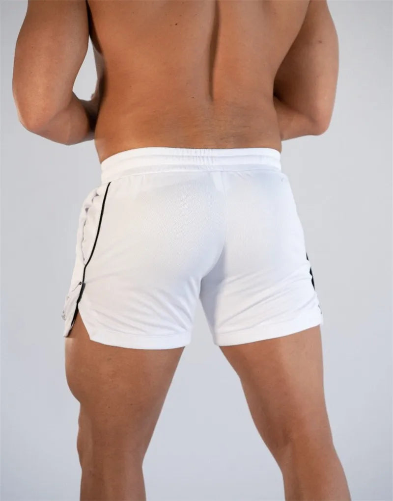 Men Gym Training Shorts Men Sports Casual Clothing Fitness Workout Running Grid quick-drying compression Shorts Athletics