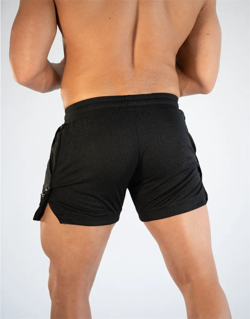 Men Gym Training Shorts Men Sports Casual Clothing Fitness Workout Running Grid quick-drying compression Shorts Athletics
