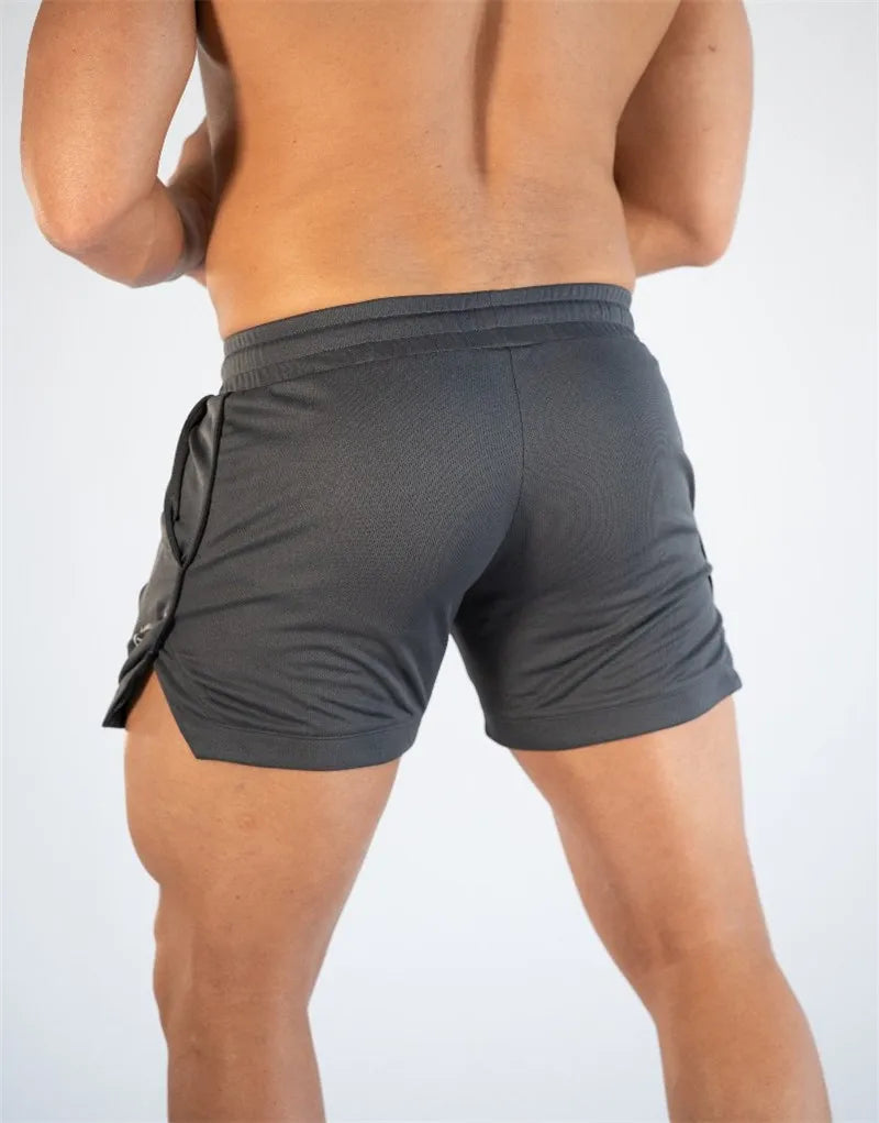 Men Gym Training Shorts Men Sports Casual Clothing Fitness Workout Running Grid quick-drying compression Shorts Athletics
