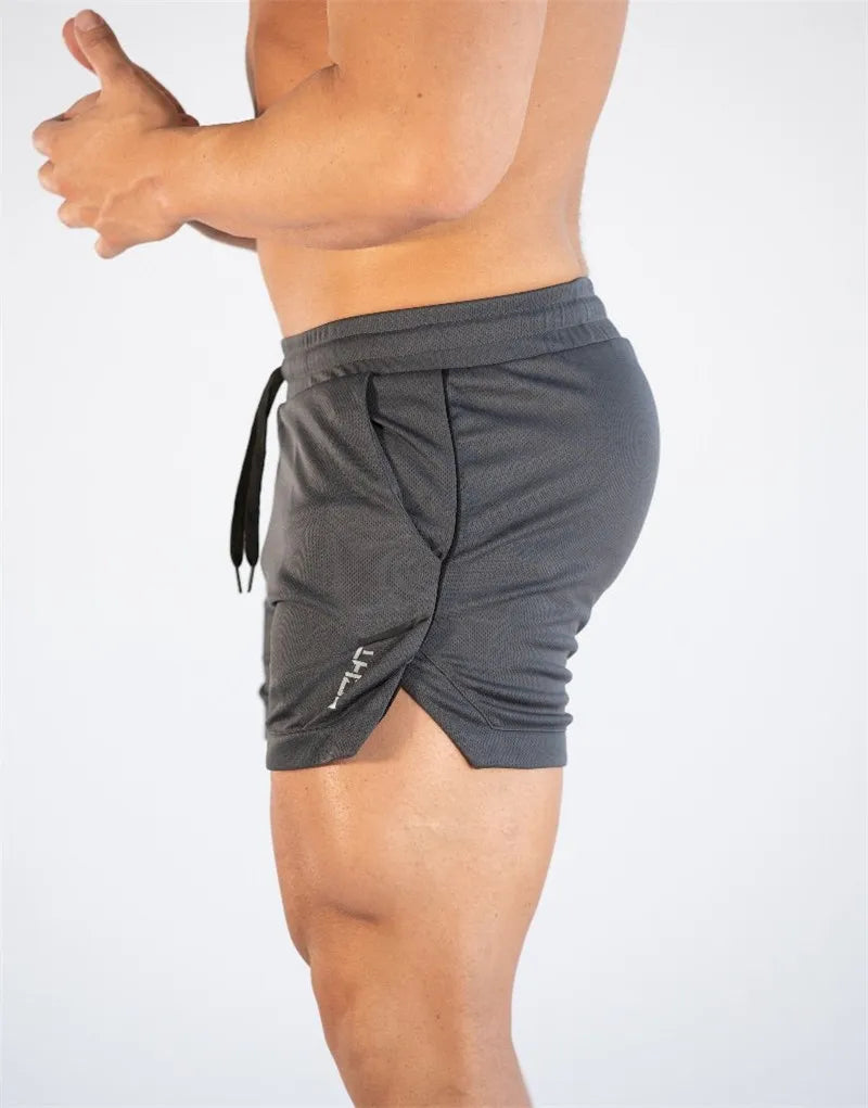 Men Gym Training Shorts Men Sports Casual Clothing Fitness Workout Running Grid quick-drying compression Shorts Athletics