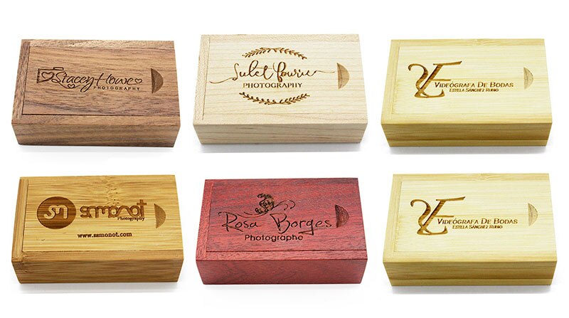 Wooden + Box USB FlashDrive Pen Driver Pendrive 4GB 16GB 32GB 64GB 128GB Memory Creativo Personal LOGO