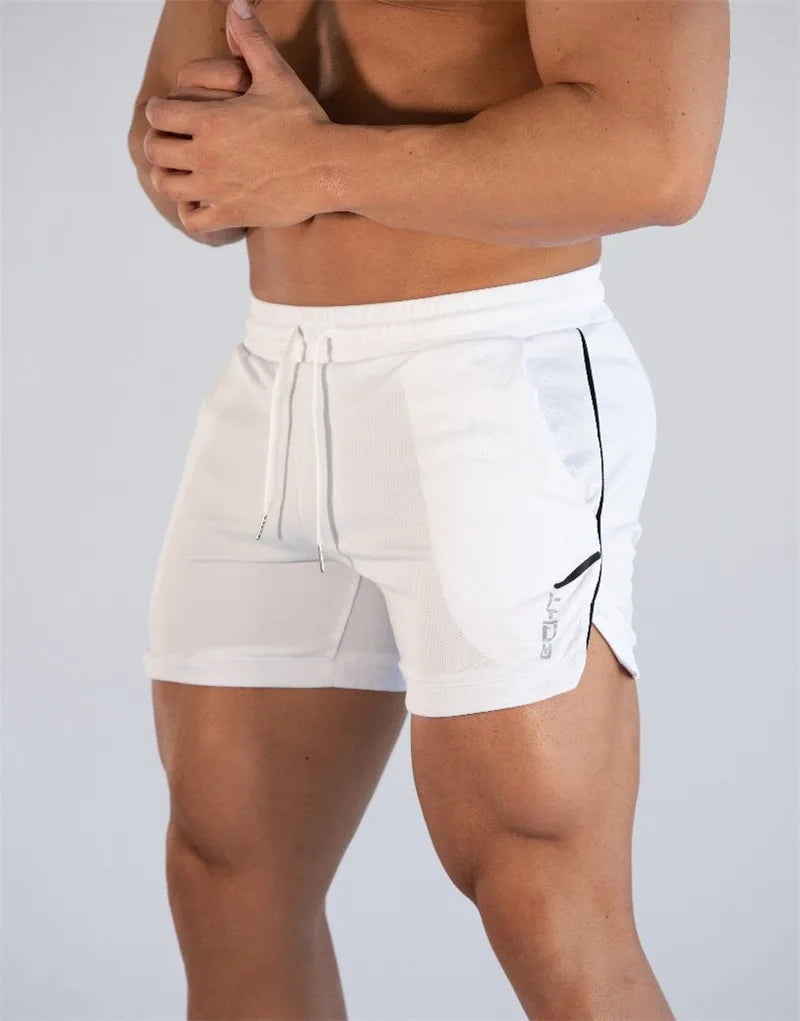 Men Gym Training Shorts Men Sports Casual Clothing Fitness Workout Running Grid quick-drying compression Shorts Athletics