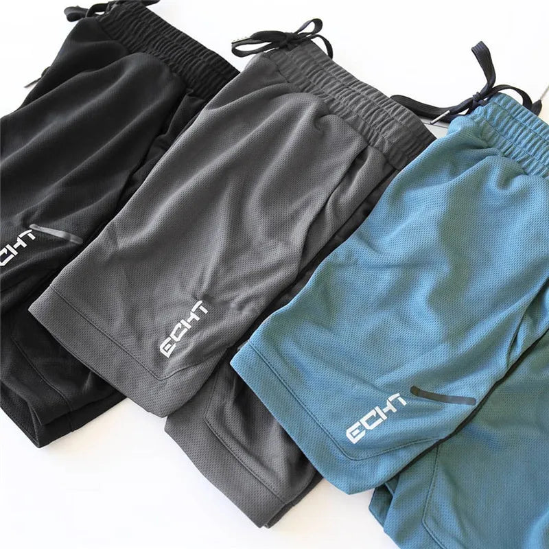 Men Gym Training Shorts Men Sports Casual Clothing Fitness Workout Running Grid quick-drying compression Shorts Athletics
