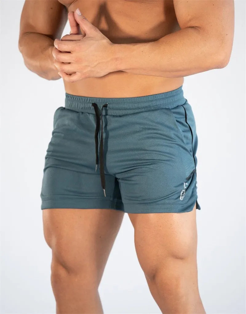 Men Gym Training Shorts Men Sports Casual Clothing Fitness Workout Running Grid quick-drying compression Shorts Athletics