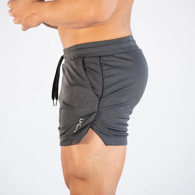 Men Gym Training Shorts Men Sports Casual Clothing Fitness Workout Running Grid quick-drying compression Shorts Athletics