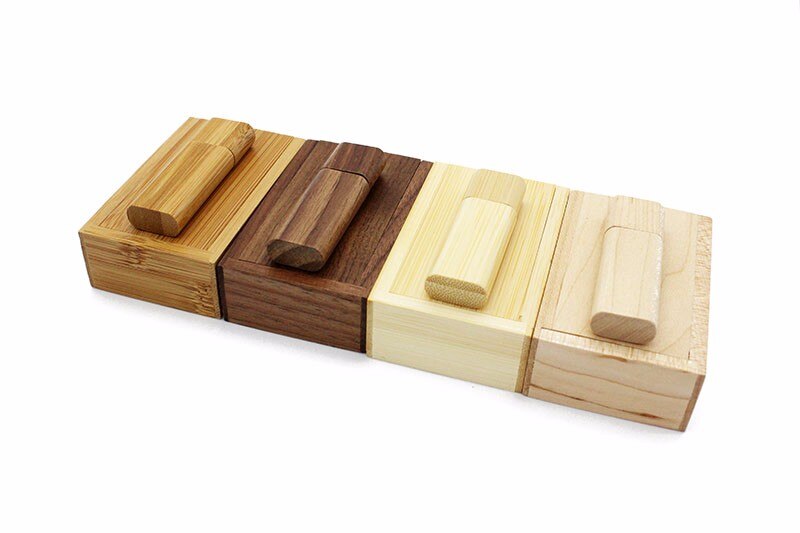 Wooden + Box USB FlashDrive Pen Driver Pendrive 4GB 16GB 32GB 64GB 128GB Memory Creativo Personal LOGO
