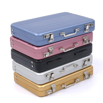 Aluminum Storage Box Business ID Credit Card Holder Mini Suitcase Bank Card Box Holder