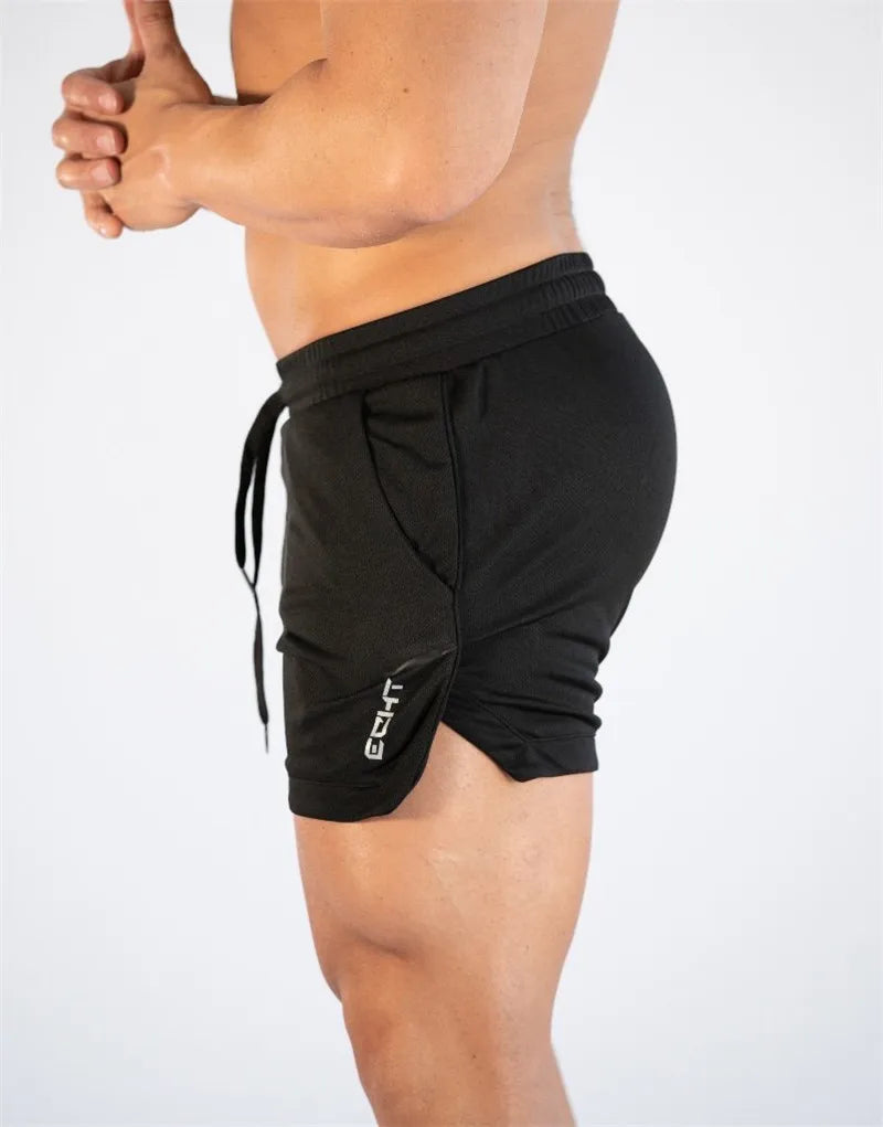 Men Gym Training Shorts Men Sports Casual Clothing Fitness Workout Running Grid quick-drying compression Shorts Athletics
