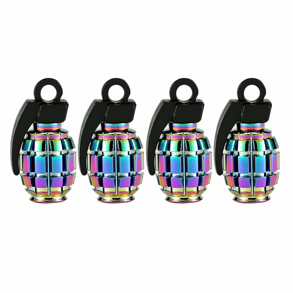 DSYCAR 4Pcs/Set Multicolor Car Moto Bike Tire Wheel Valve Cap Dust Cover Car Tire Valve Stem Caps Car Styling
