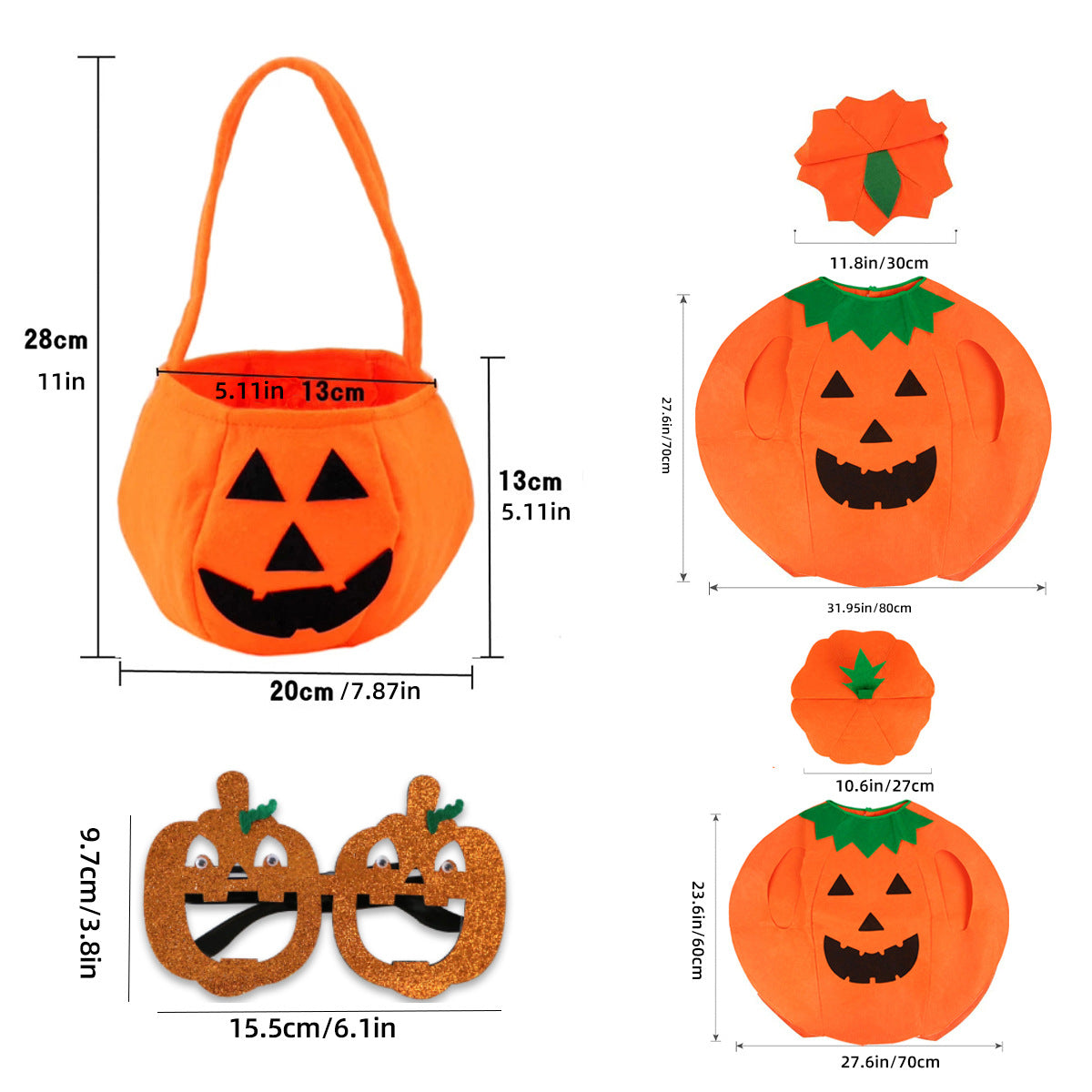 Halloween Pumpkin Costume Children's Day Activity Fruit Performance Clothes Cute Pumpkin Hat Party Decoration