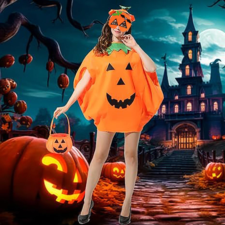 Halloween Pumpkin Costume Children's Day Activity Fruit Performance Clothes Cute Pumpkin Hat Party Decoration
