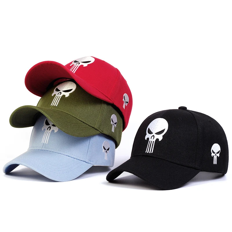 Skull Head Embroidery Baseball Caps Spring Autumn Outdoor Adjustable Casual Hats Sunscreen Hat