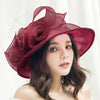 Flower Lady Hat Summer Organza Wide Brim Sunscreen Kentucky Derby Hats For Women