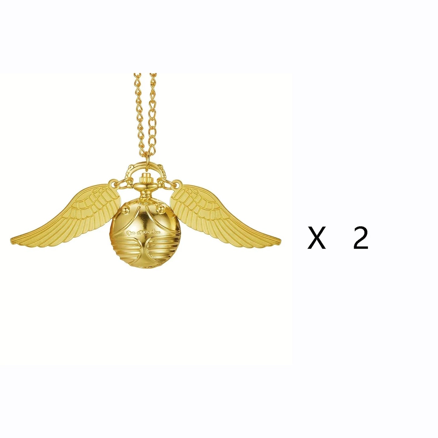 Golden Snitch spherical quartz pocket watch fashion sweater angel wing necklace pendant men and women pocket watch