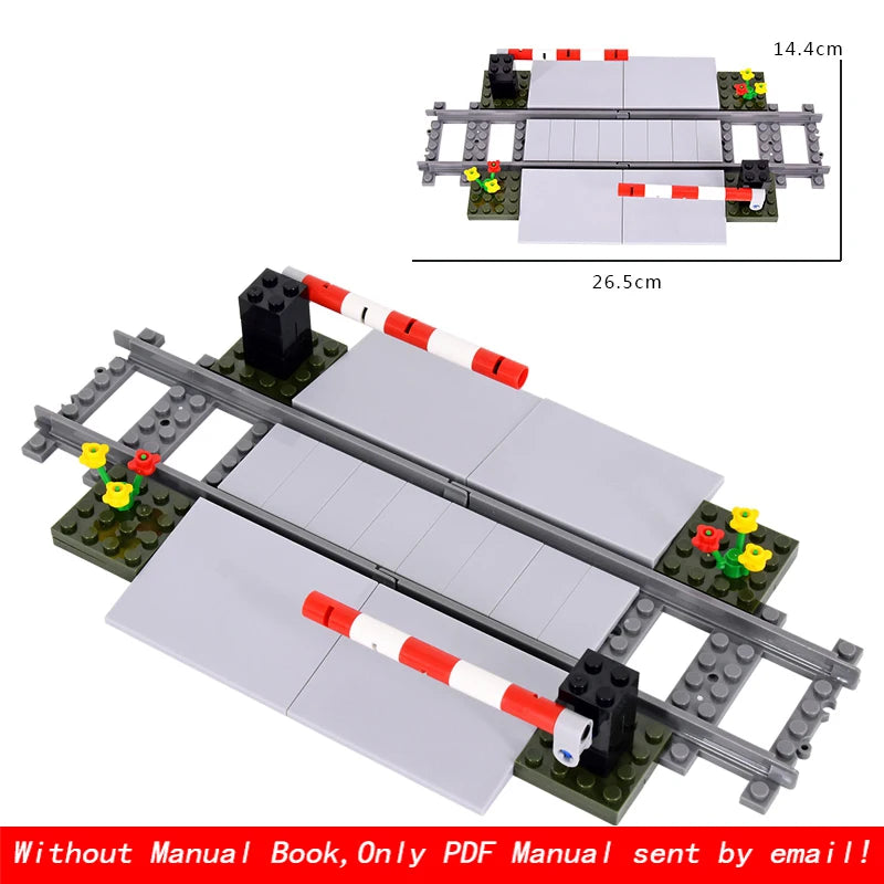 City Train Traffic lights Railing Crossing Railway Express Bricks Building Blocks DIY Toys for Kids gifts