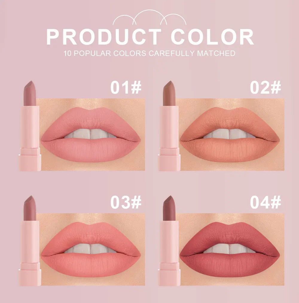 Lipstick Set for Autumn and Winter, Matte Waterproof Lips, Non-Fading, Non-Stick Cup, Whitening and Complexion Lip Gloss
