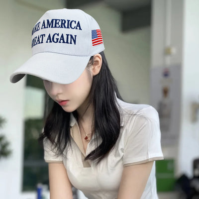 Donald Trump Cap Make America Great Again Trump Baseball Cap  Red White Adjustable Embroidered American USA Flag Cap