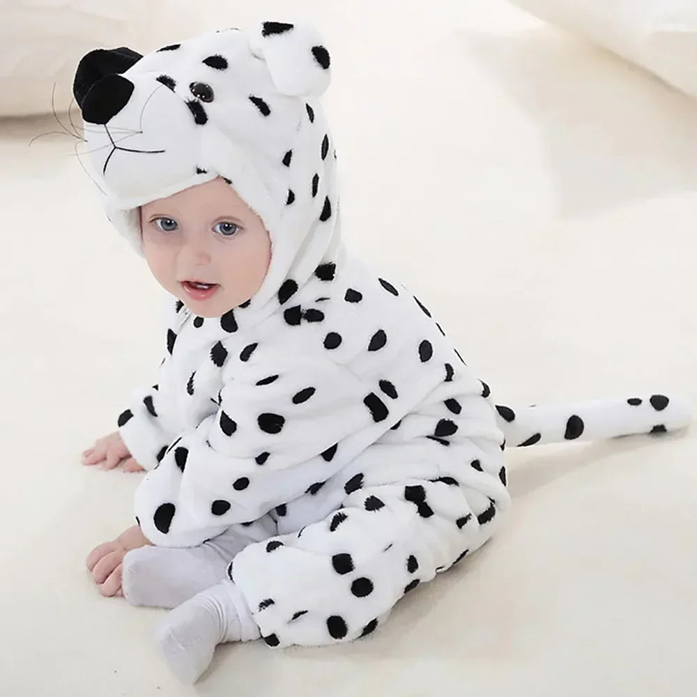 Baby Rompers Winter Costume Flannel for Girl Boy Toddler Infant Clothes Kids Overall Animals