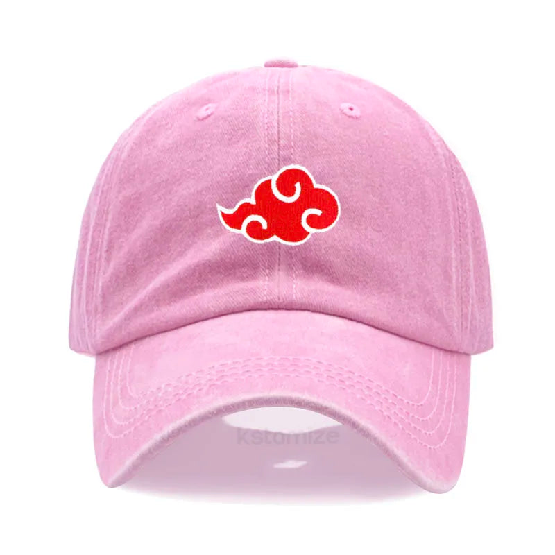 Anime Embroidered Baseball Cap NARUTO Cotton Cap Japanese Akatsuki Logo&nbsp; Embroidery Baseball Caps Black Snapback Hat