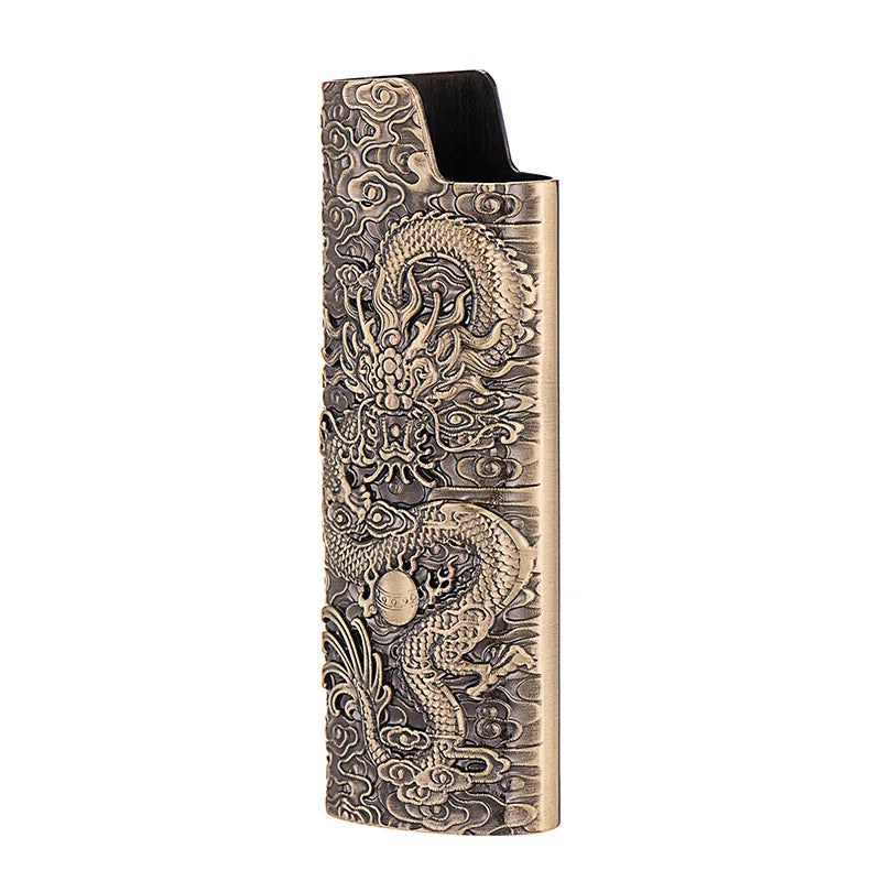 Lighter Cover Inquiry 3D Flying Dragon Relief Metal Case Exploration proof Armor Large Holder