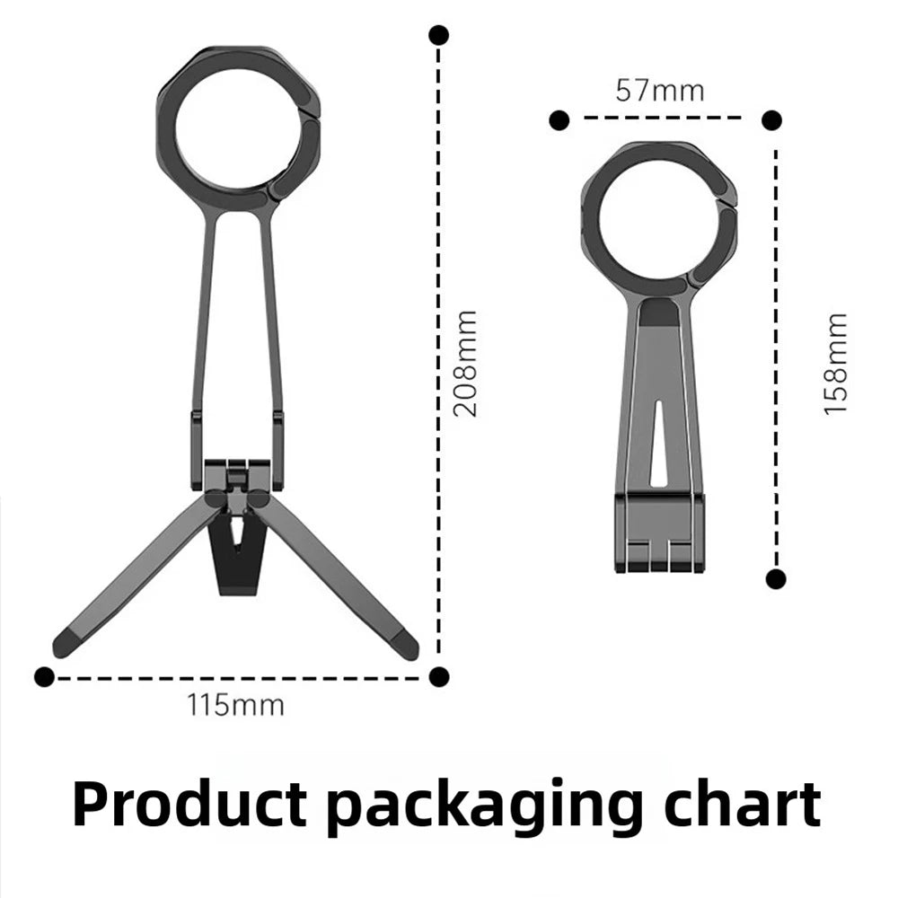 Magnetic ring alloy mobile phone holder Tripod Stand Portable Foldable Bracket Pocket Cell Phone Stand Non-slip