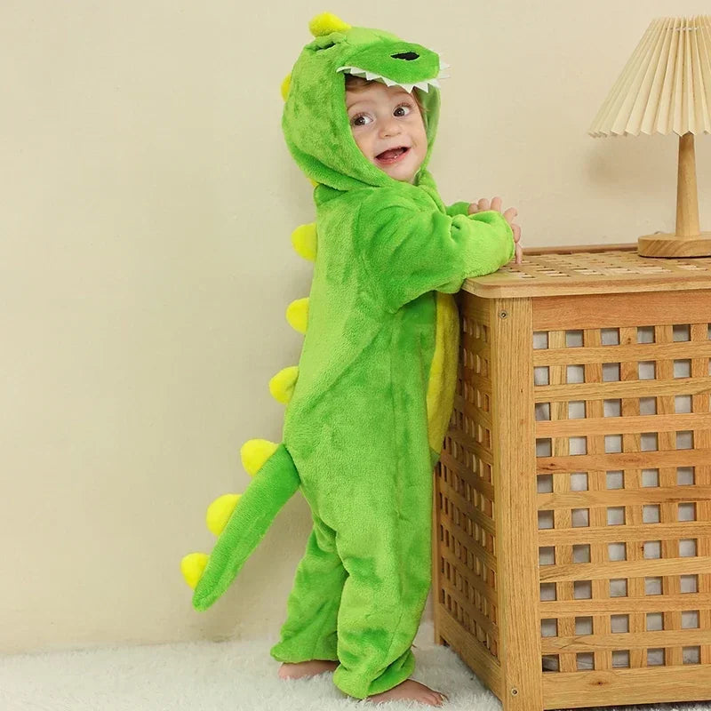 Baby Rompers Winter Costume Flannel for Girl Boy Toddler Infant Clothes Kids Overall Animals