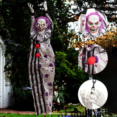 Electric Voice-activated Hanging Ghost Clown Hanging Ghost Halloween Decoration Props