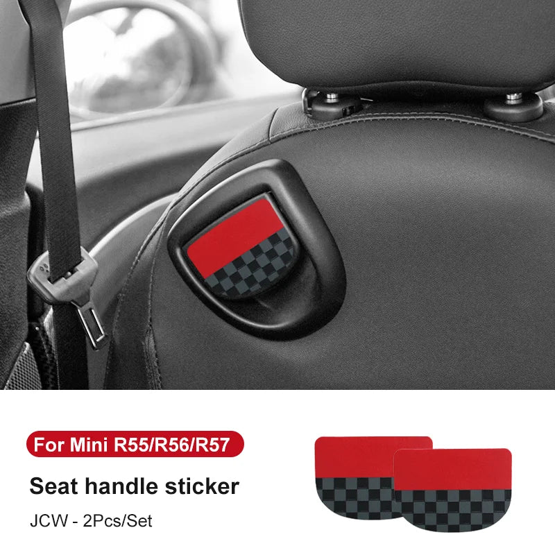 Car Rear Seat Back Handle Decal Cover Protective Sticker For Mini Cooper R56 R55 F56 F57 Interior Decorative Accessories