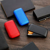 Leather Cigarette Case with USB Tungsten Electronic Lighter Cigarette Case Men's Exquisite Gift Cigarette Tool