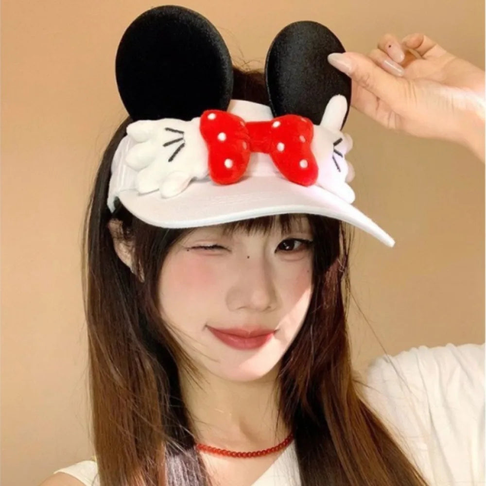 Mickey Hat Women's New Summer Fashion and Versatile Travel Sun Protection Peaked Hat Suitable for Outdoor Travel