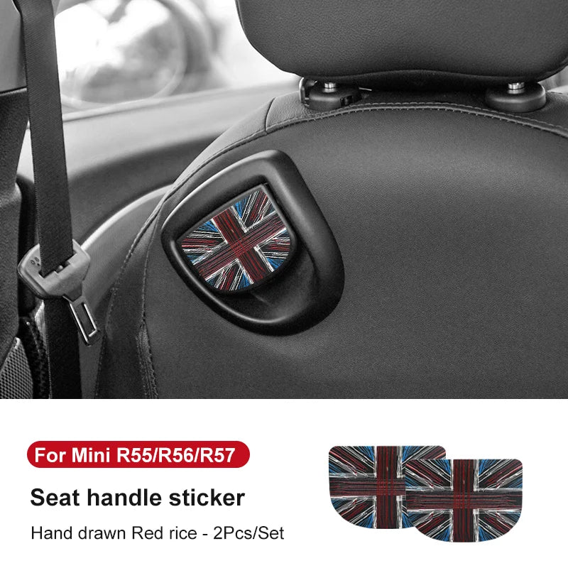 Car Rear Seat Back Handle Decal Cover Protective Sticker For Mini Cooper R56 R55 F56 F57 Interior Decorative Accessories