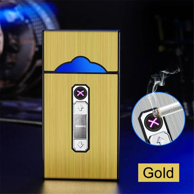 Charging Lighter Smoking Accessory 2 In 1 Waterproof Rechargeable Cigarette Case Holder