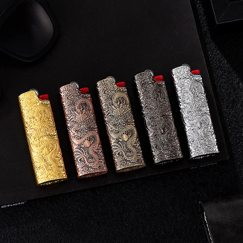 Lighter Cover Inquiry 3D Flying Dragon Relief Metal Case Exploration proof Armor Large Holder