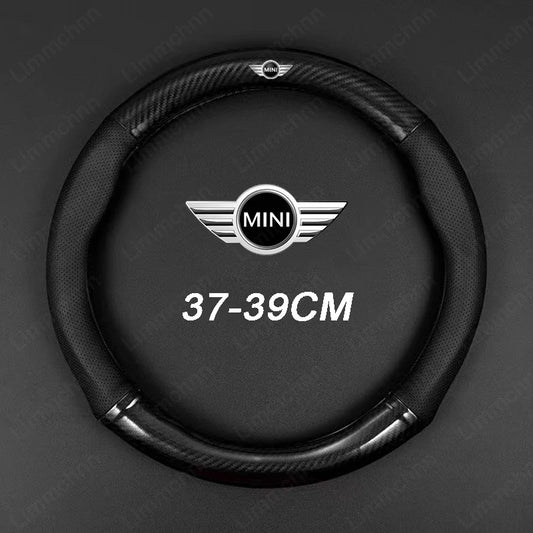 Car Logo Steering Wheel Cover For Mini F54 F55 F56 F57 R55 R56 R57 R58 R60 F60 Cooper ONE Countryman Clubman JCW Car Accessories
