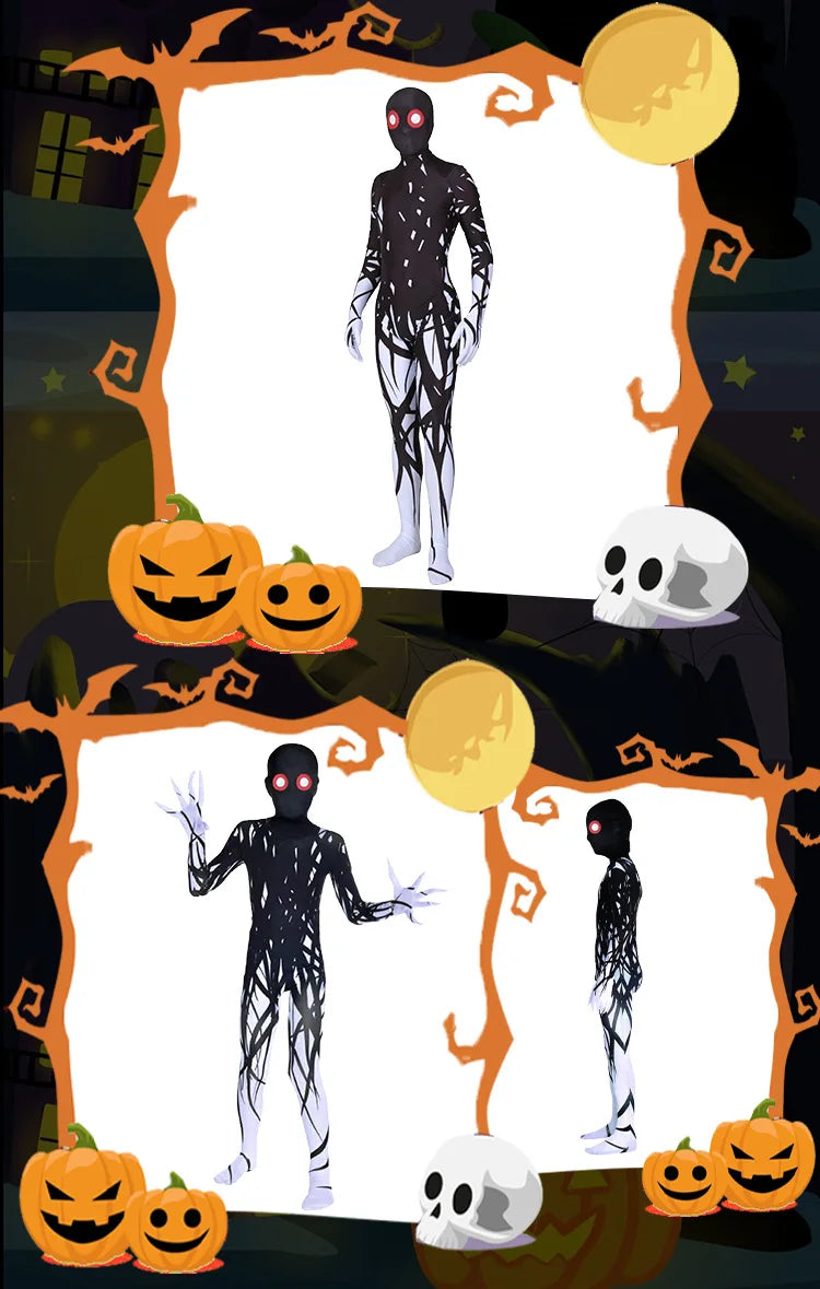 Halloween Kids Zombie Jumpsuit Costume Outfit for Children's Ghost Festival & Stage Performance Spooky Party Dress