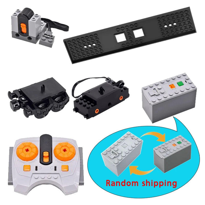 Train Track Building Blocks For MOC Power Functions Parts Motor Battery Box Infrared Speed Remote Control Receiver for Legoeds