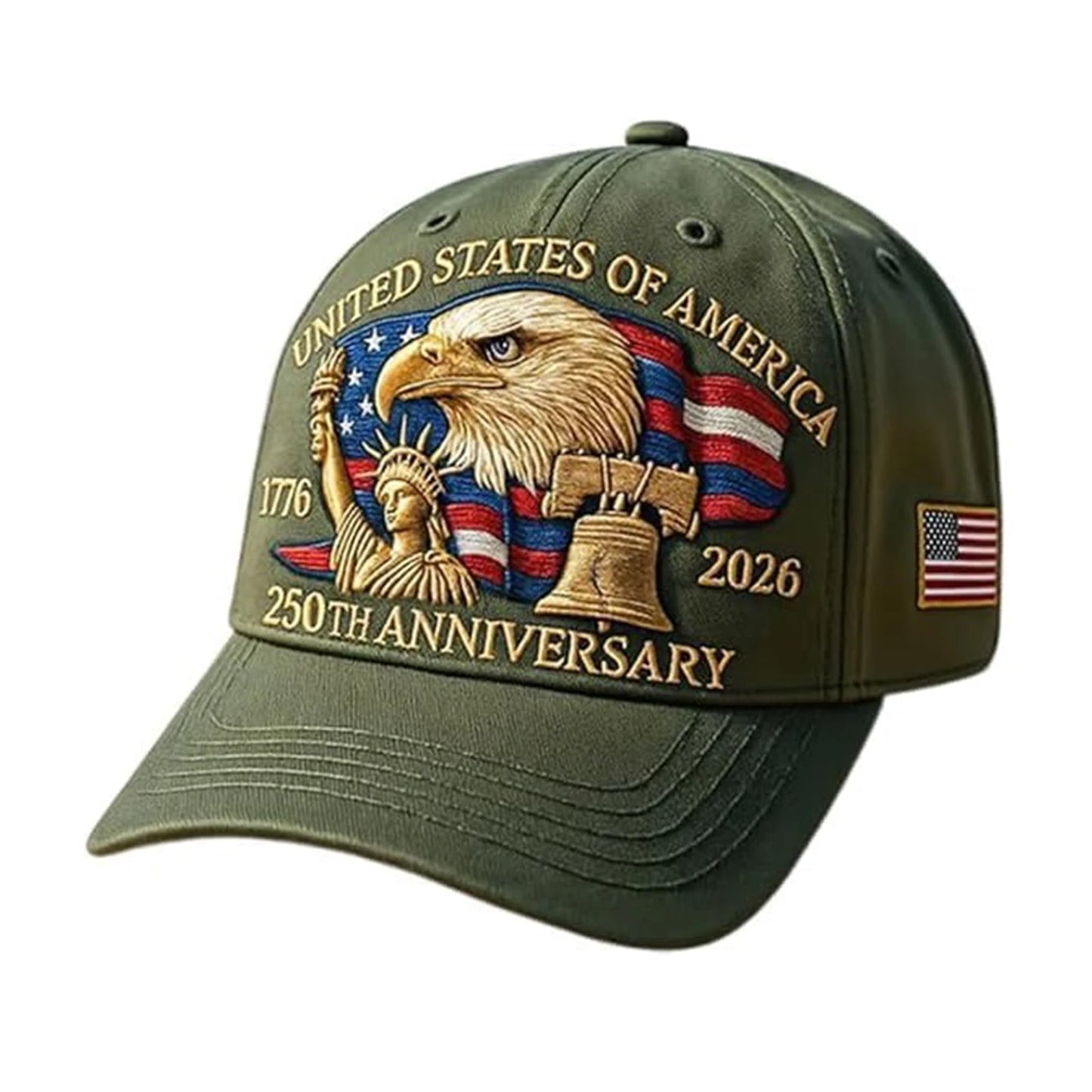 US 250th Anniversary Cap Adjustable Retro Washed Patriotic Cap US 250th Anniversary Tribute Hat Patriotic Baseball Cap for Men and Women