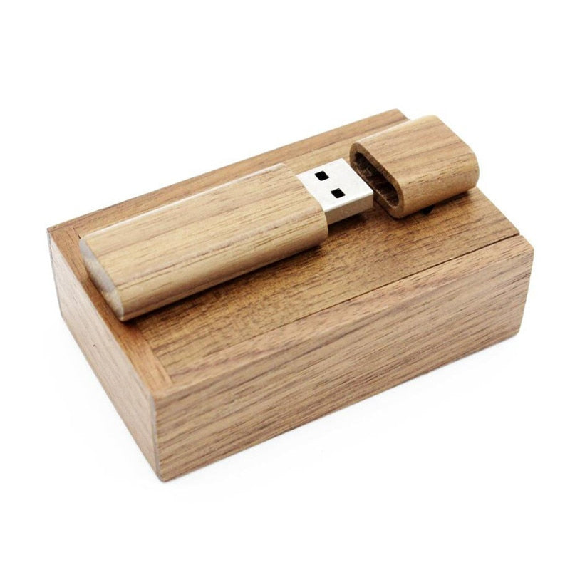Wooden + Box USB FlashDrive Pen Driver Pendrive 4GB 16GB 32GB 64GB 128GB Memory Creativo Personal LOGO