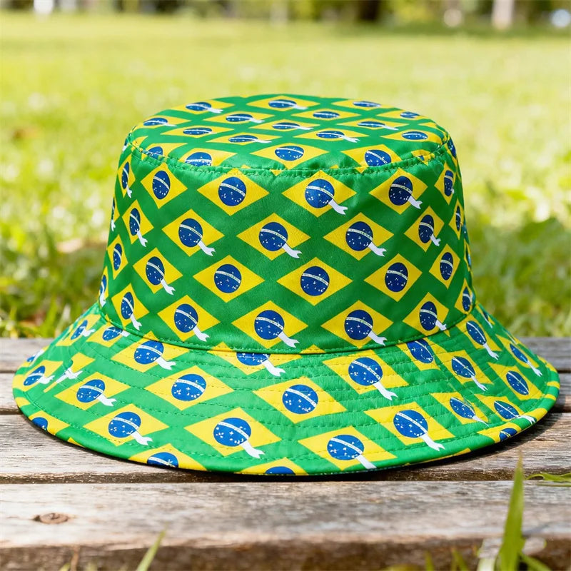 Countries National Flag Bucket Hat Men Women Football Fan Party Football Cup Reversible Sun Hat Soccer Fans