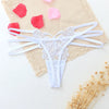 G-string Double Thin Straps Panties Lace Hollowed High Slit Thongs Butterfly Fun Underwear T-back Underpants