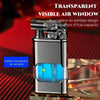 Clock Double Flame Creative Butane Gas Lighter Metal Convenient Outdoor Windproof Turbine Torch Jet Recycling Lighter