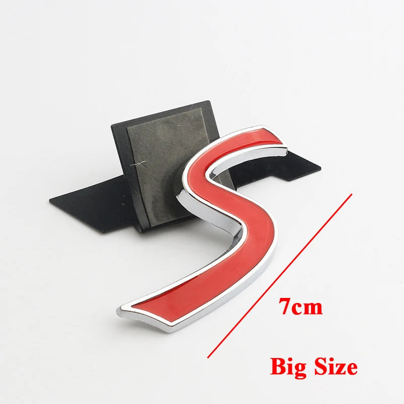 3D Metal Letters Car Front Grille Badge Sticker S Emblem Logo For Car S R56 R53 F56 R50 R52 R57 Accessories