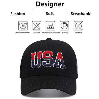 Bastball Cap Classic USA Embroidered American Flag Baseball Caps For Men Women Snapback Hat Unisex Hip Hop Hats