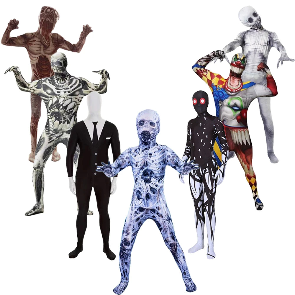 Halloween Kids Zombie Jumpsuit Costume Outfit for Children's Ghost Festival & Stage Performance Spooky Party Dress