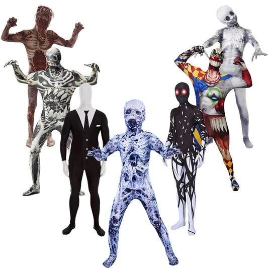 Halloween Kids Zombie Jumpsuit Costume Outfit for Children's Ghost Festival & Stage Performance Spooky Party Dress