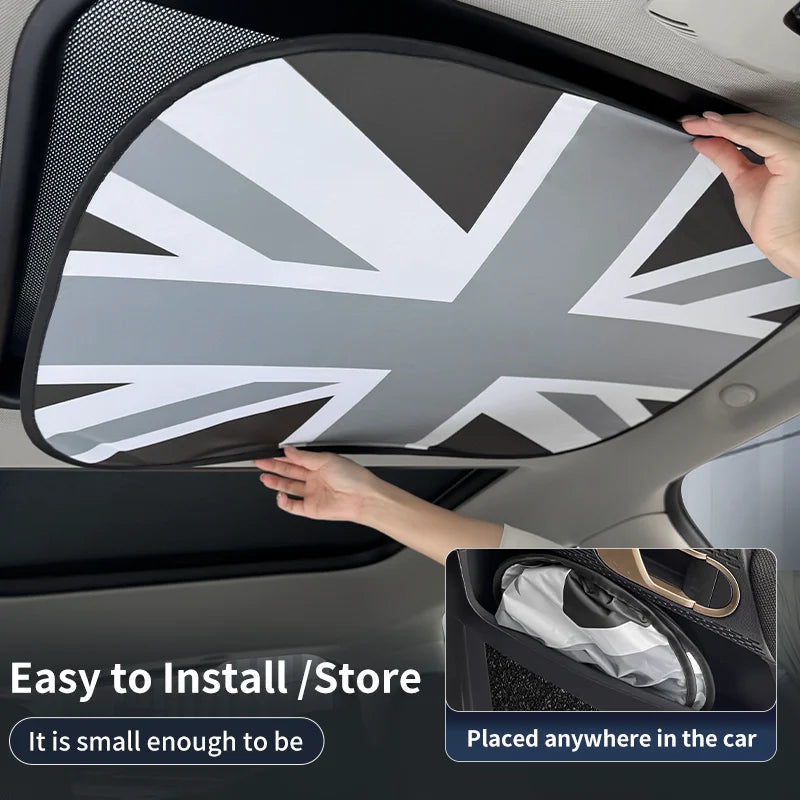 Car Sunroof Sunshade Cover For Mini Cooper F56 F60 F55 R56 R60 F65 F66 Sunscreen Protector UV Heat Isolate Foldable Accessories