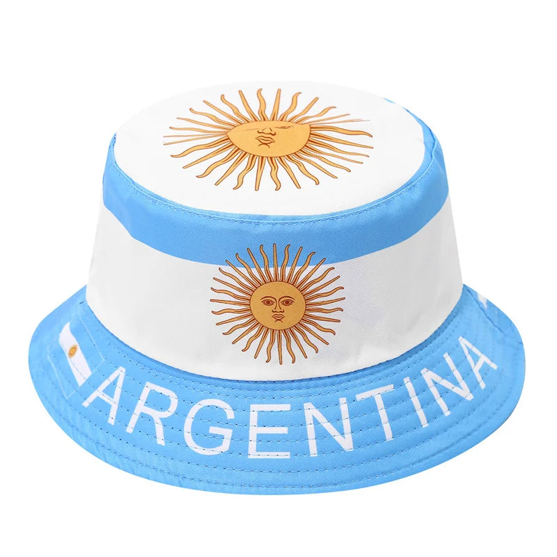 Countries National Flag Bucket Hat Men Women Football Fan Party Football Cup Reversible Sun Hat Soccer Fans