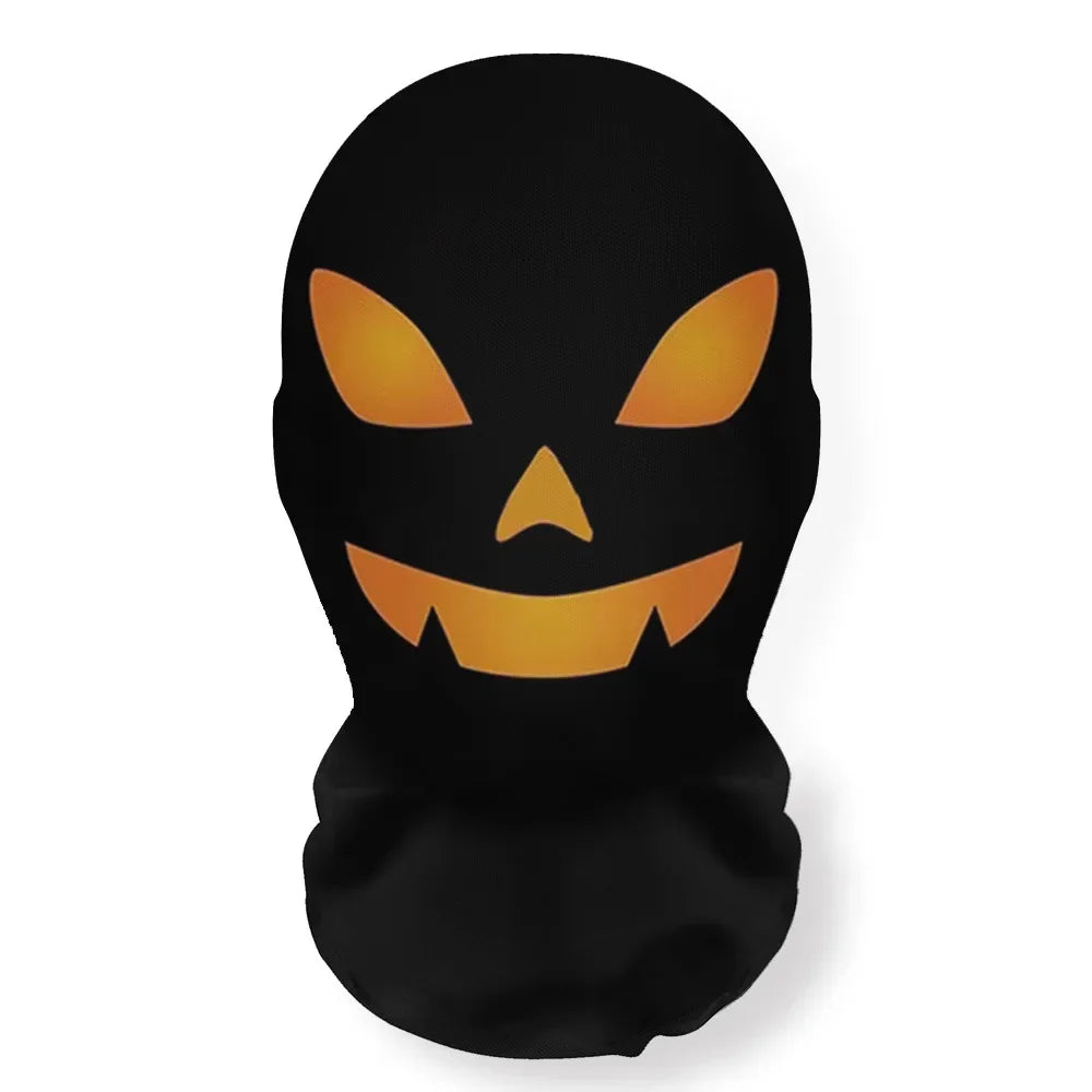Halloween Skeleton Mesh Hood Mask | Elastic Breathable | Scary Party Cosplay Face Cover