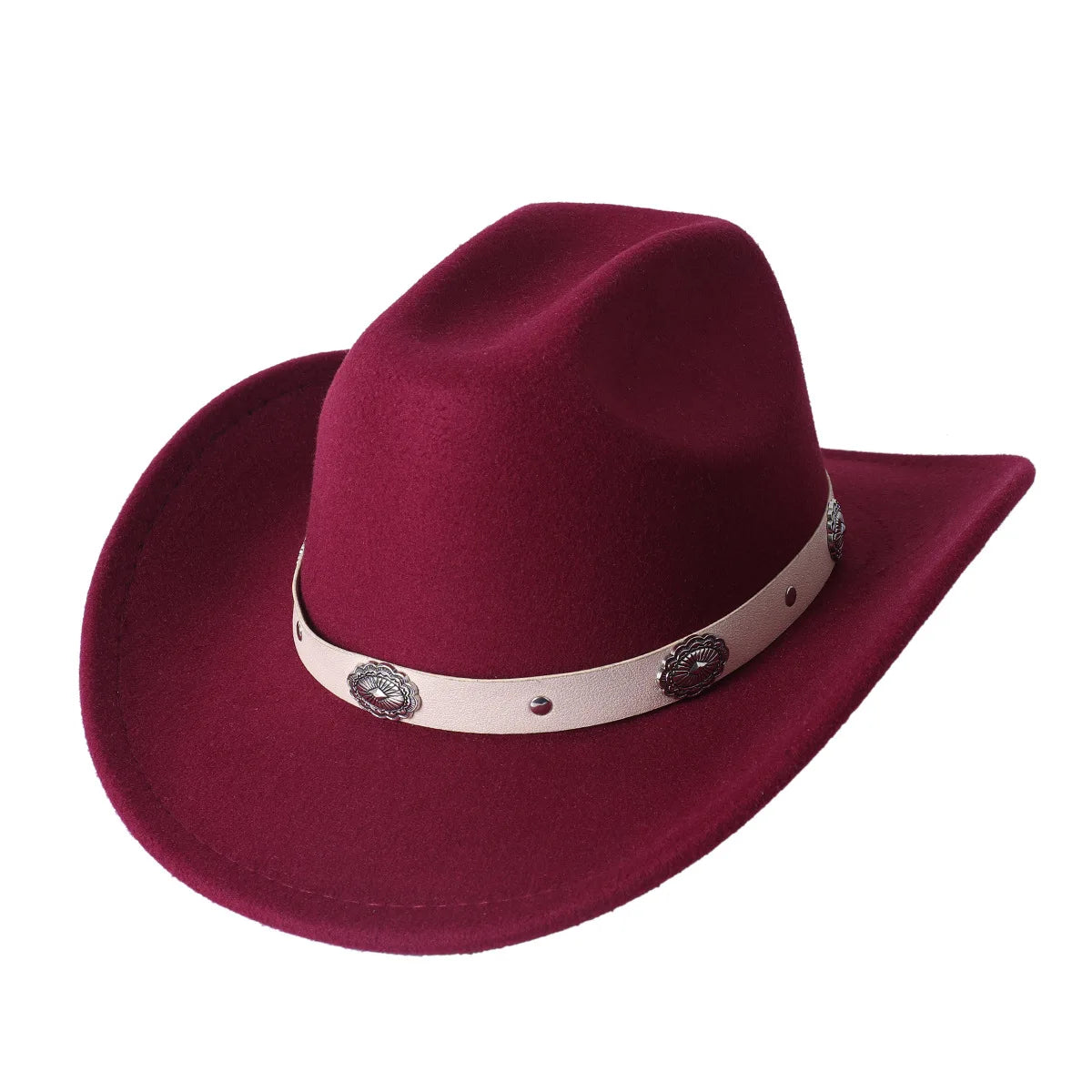 Cowboy Hat Fashion Chic Unisex Solid Color Jazz Hat With Bull Shaped Decor Western Cowboy Hats